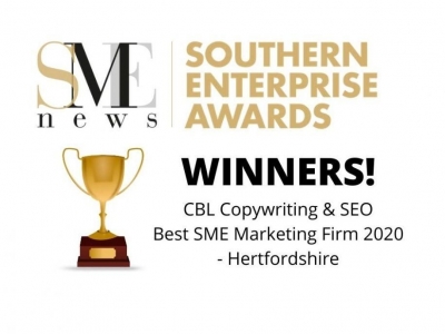 2020 winners of the SME News Southern Enterprise Award for the Best SME Marketing Firm in Hertfordsh